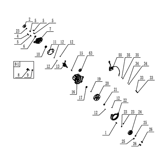 Картер, коленвал, магнето и маховик Champion T394FS-2